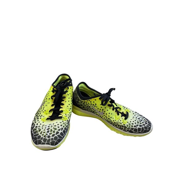 Nike Free 5.0 V4 womans yellow black running sneakers shoes size 6.5 SKU 8348 - Picture 1 of 12